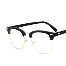 Анти голубой свет ультрафиолетовое плоское зеркало модное корейское издание половина-рамка ретро рисовые ногти Мужские Женские простые очки OEM