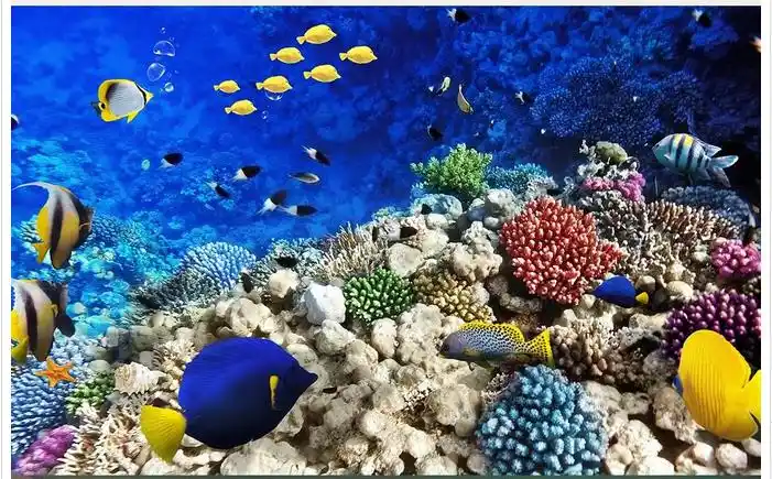 Пользовательские фото обои 3d напольные картины комната 3 d цветные маленькие рыбы