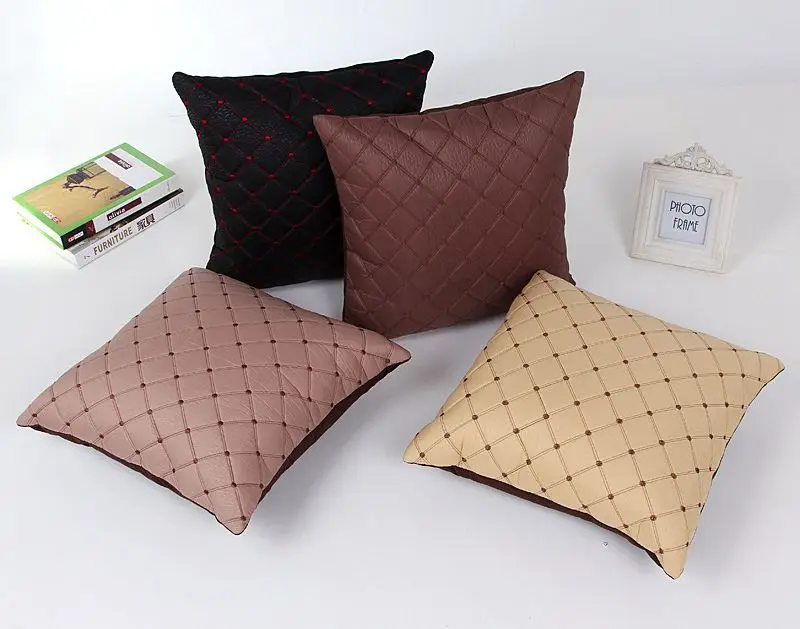 Fashion Imitation leather Style Pillow Cover 45*45cm Brief New Design