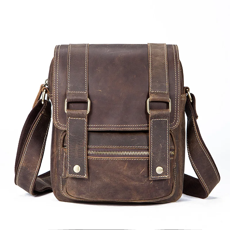 Retro Genuine Leather Men Shoulder Bag 100% High Quality Leather Crossbady Bag New Fashion Men Business Briefcase Shoulder Bag Retro Genuine Leather Men Shoulder Bag 100% High Quality Leather Crossbady Bag New Fashion Men Business Briefcase Shoulder Bag