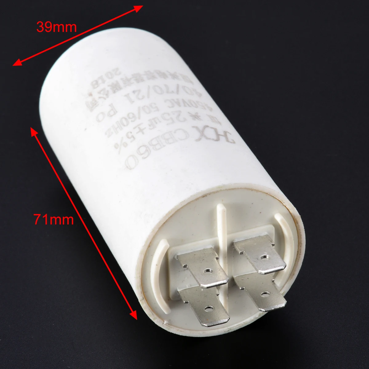 

1pc CBB60 Capacitor 25UF 450V AC 50Hz/60Hz Starting Gasoline Generator Power Capacitors For Washing Machines Water Pumps Mayitr