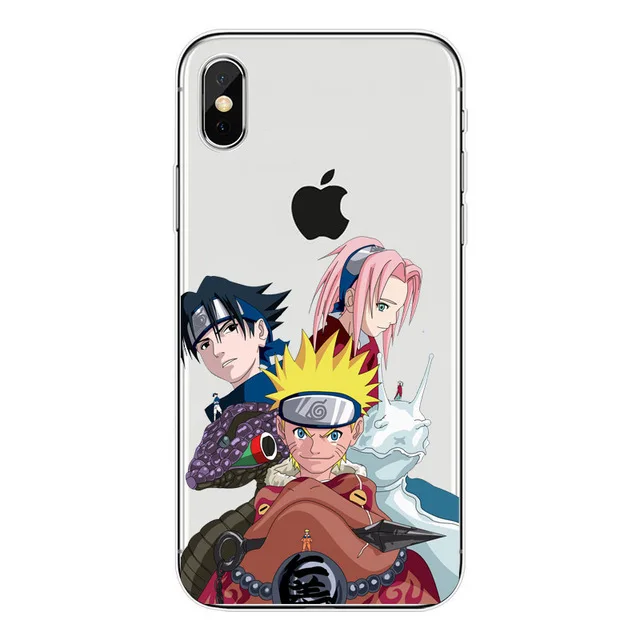 Наруто Саске Какаши японского аниме Жесткий PC чехол для телефона для iPhone 10 8 7 6 6S Plus 5 5S SE XR X XS MAX чехол - Цвет: Hard PC Naruto