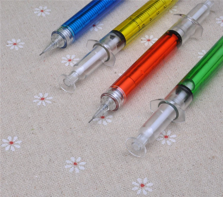 5pcs Nurse Syringe Injector Mechanical Pen Pencil Sharp Office School Stationery 