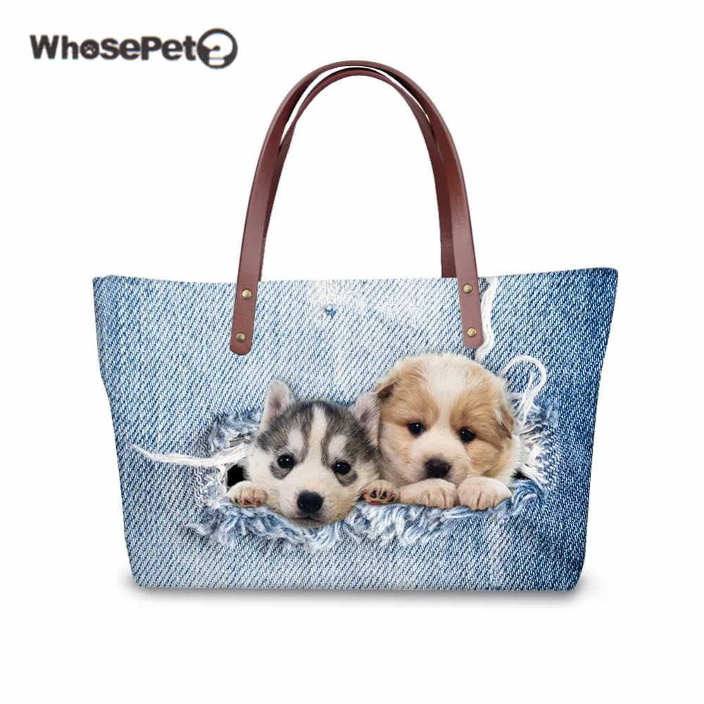 

WHOSEPET Felinae Shoulder Bag Cute Cat Printing for Women's Fashion Handbags High Quality Large Capacity Casual Travel Tote Bags