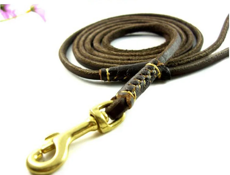 

High quality New Brand Handmade Cow Leather Slim Leashes Leads For puppy Dog Soft Durable Solid Leather Leash