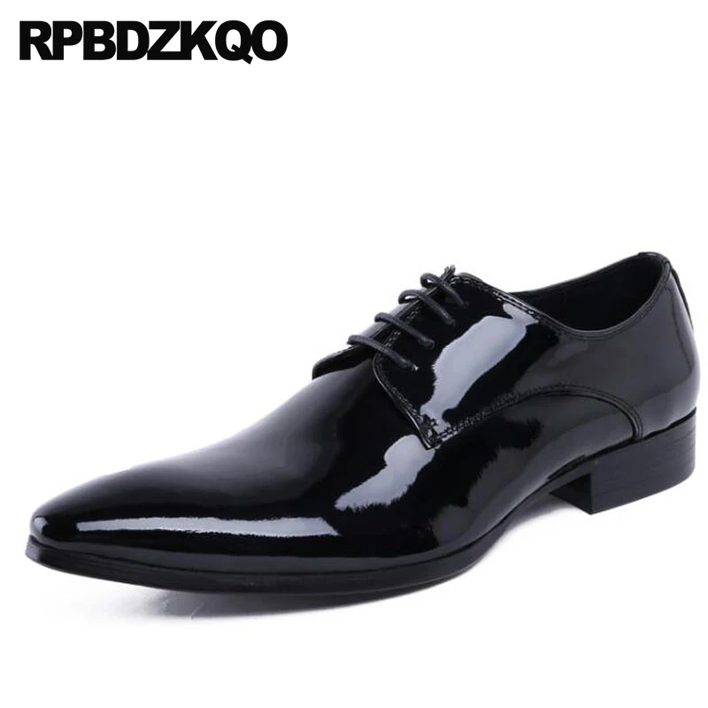black Marke Schwarz Größe Formale Plus Elegante Business Black 2 Hochzeit Italienische Männer Braun Europäischen Patent Schuhe Oxfords 1 Leder 1 2 brown brown Kleid Spitz 8qxHY4wP8