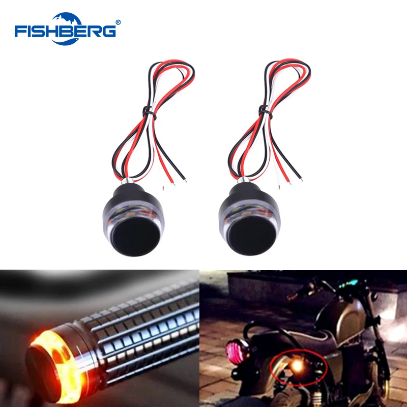 

Motorcycle Amber LED Handle Bar End Indicator Grip Plug Turn Signal Light FOR 22mm Handlebar Light Motorcycle