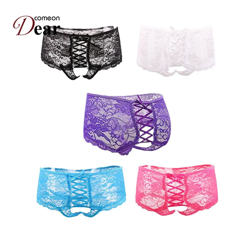 Tie Side Satin Knickers Purple Gothic Burlesque Panties Ladies Underwear