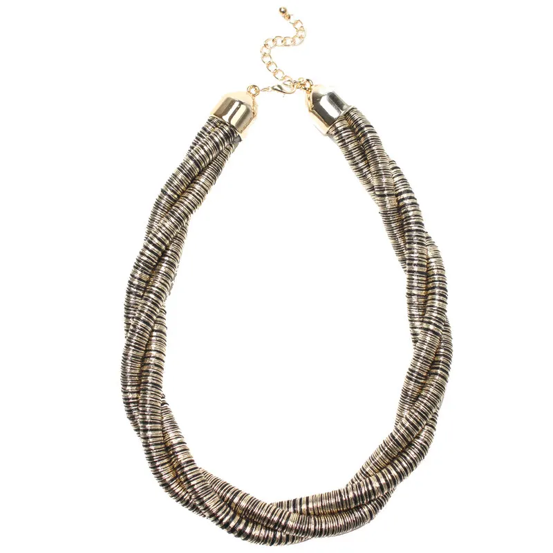 Массивное ожерелье Чокеры ожерелье s для женщин Gargantilha хлопковое колье ювелирные изделия ожерелье Bijoux Femme - Окраска металла: yellow