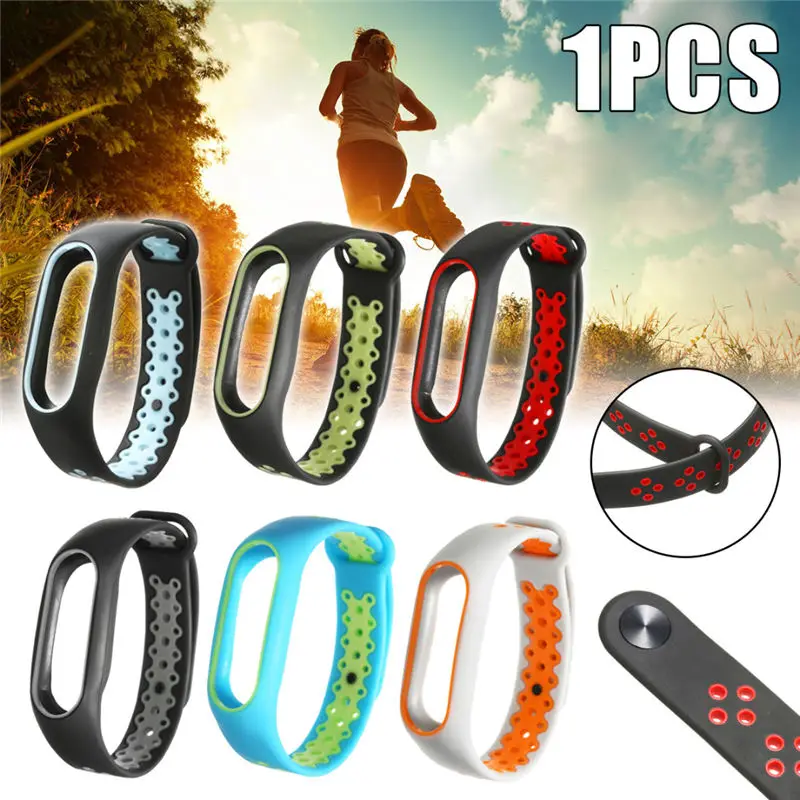 

Double Colorful Soft TPU Silicone Wrist Strap Wristband for Xiaomi Mi Band 2 Smart Bracelet Sport Silicone Strap Accessories