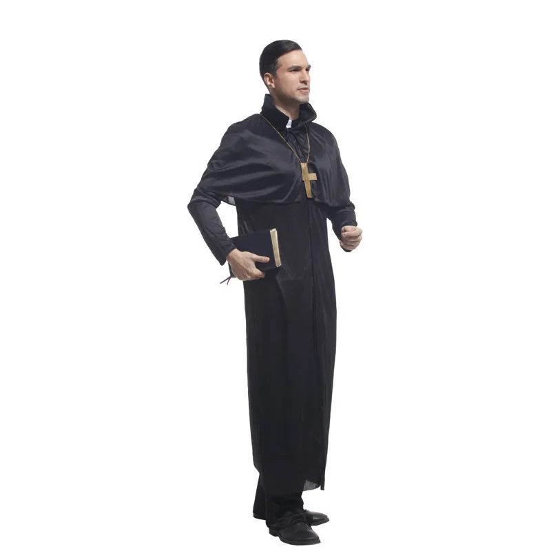 couhunt 2017 black classic priest costumes men pastor robe missionary priest cosplay adult halloween masquerade clothing for man - Halloween Hunting couhunt 2017 black classic priest costumes men pastor robe missionary priest cosplay adult halloween masquerade clothing for man - Halloween Hunting