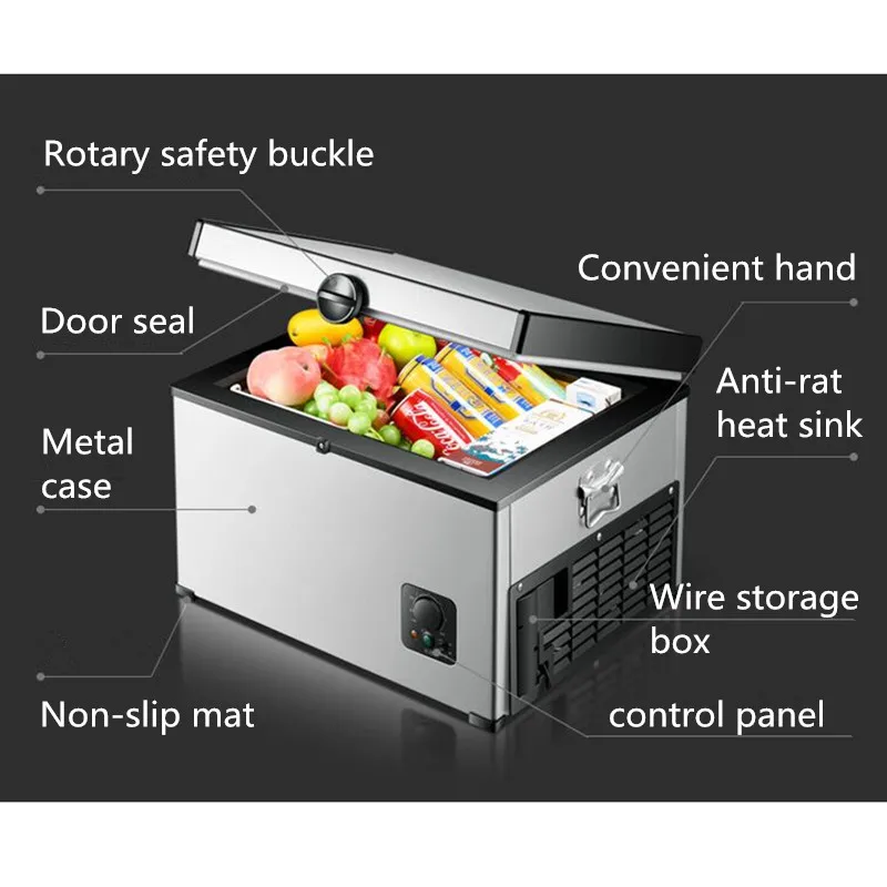 45L холодильник автомобиля 12 V/24 V компрессор автомобильный холодильник Авто охладитель автомобильный холодильник автохолодильник Кемпинг Nevera НЧ-динамик, Bluetooth