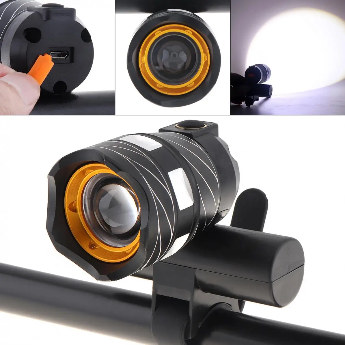 Waterproof 8000LM XML T6 LED USB Adjustable Bicycle Light with 3000mAh Rechargeable Battery and 3 Modes Bike Headlight Lamp | Спорт и