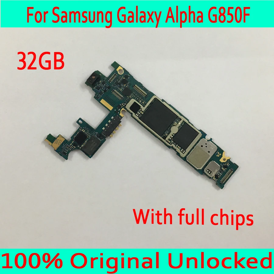 

32GB for Samsung Galaxy Alpha G850F Motherboard with OS System,100% Original unlocked for Samsung G850F Mainboard+ Full Chips