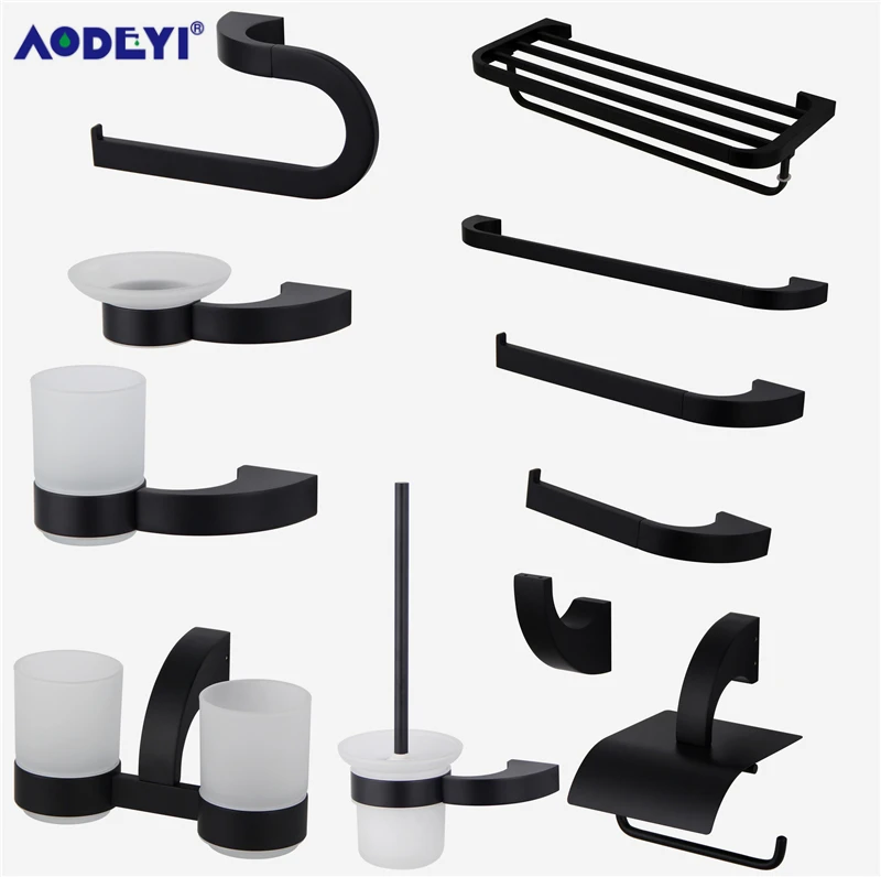 Bathroom Hardware Set Robe Hook Towel Rail Rack Bar Shelf Toothbrush