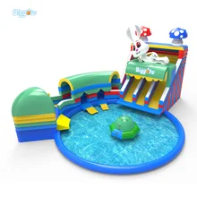 Large Hot Inflatable Water Toys Amusement Park Inflatable Water Slide With Pool For Sale