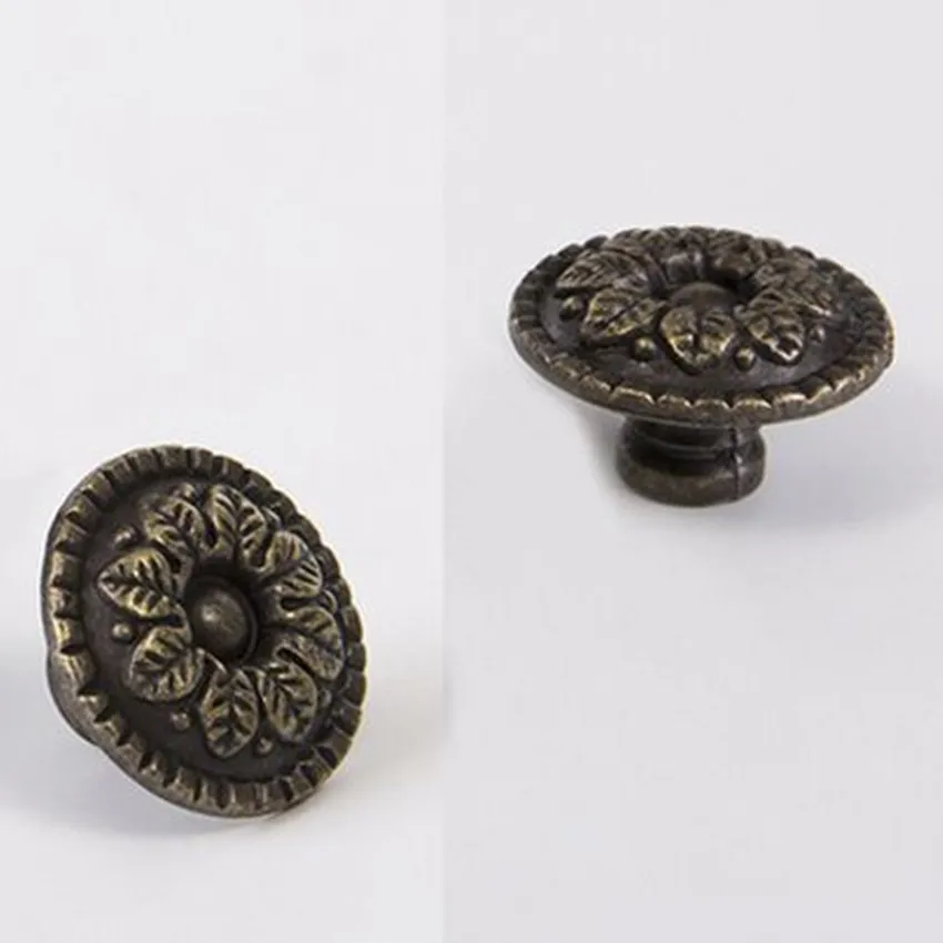 rustico vintage furniture knobs bronze dresser cupboard door pulls Black antique brass shoe cabinet drawer knobs