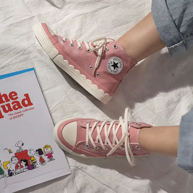 womens pink canvas sneakers