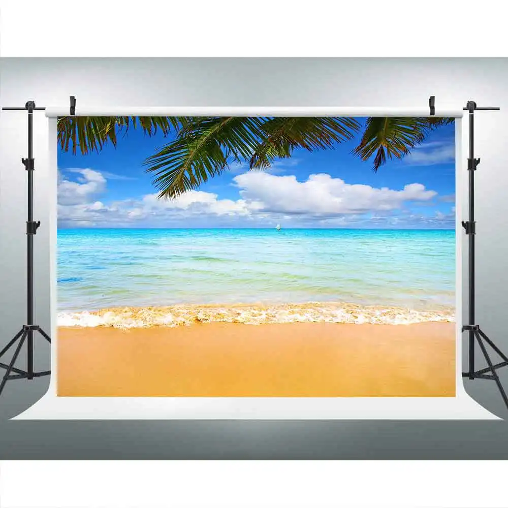 

MTMETY Summer Photography Backdrop Sea Beach Photography Backdrops Blue Sky Photography Background Props for Studio