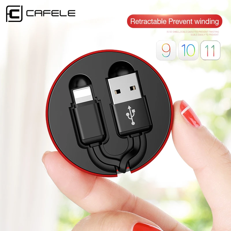 Retractable USB Quick Charger Data Charging Cable Lead For iPhone 6s 7