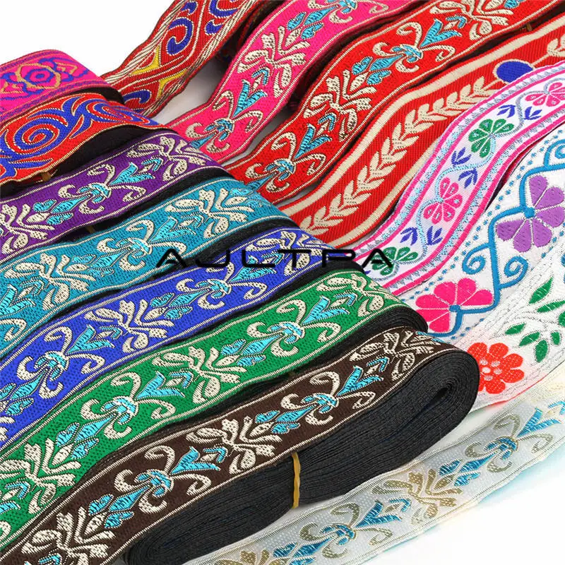 Best 700Meters 35mm Width Filigree Woven Webbing Tape Ethnic Trim Costume National Jacquard Ribbon Sewing Accessories 2