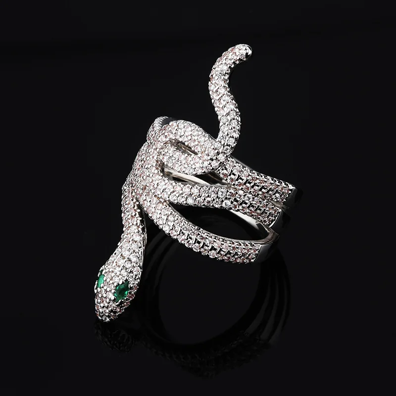 Роскошные циркониевые кольца со змеиным крестом для женщин, Кольца Бесконечности, подарки, уникальный дизайн, модные ювелирные изделия, Anel Feminino ZK40