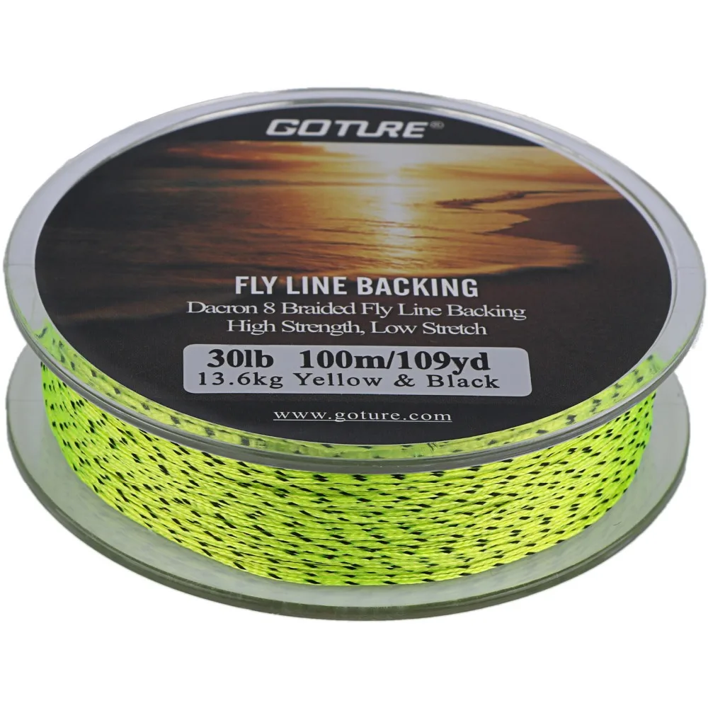 Goture 8 Strands Fly Fishing Backing Line 100M/109YRD 20LB 30LB Dacron Braided Fly Fishing Line Carp Bass Trout Fishing Tackles