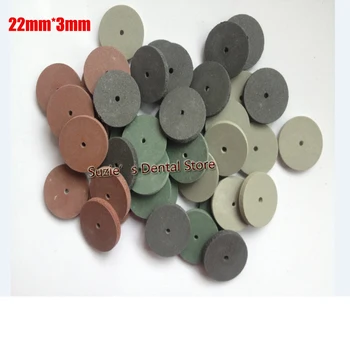 

100pcs Assorted Dental Lab Polishing Wheels Burs Silicone Rubber Polishers 22*3mm
