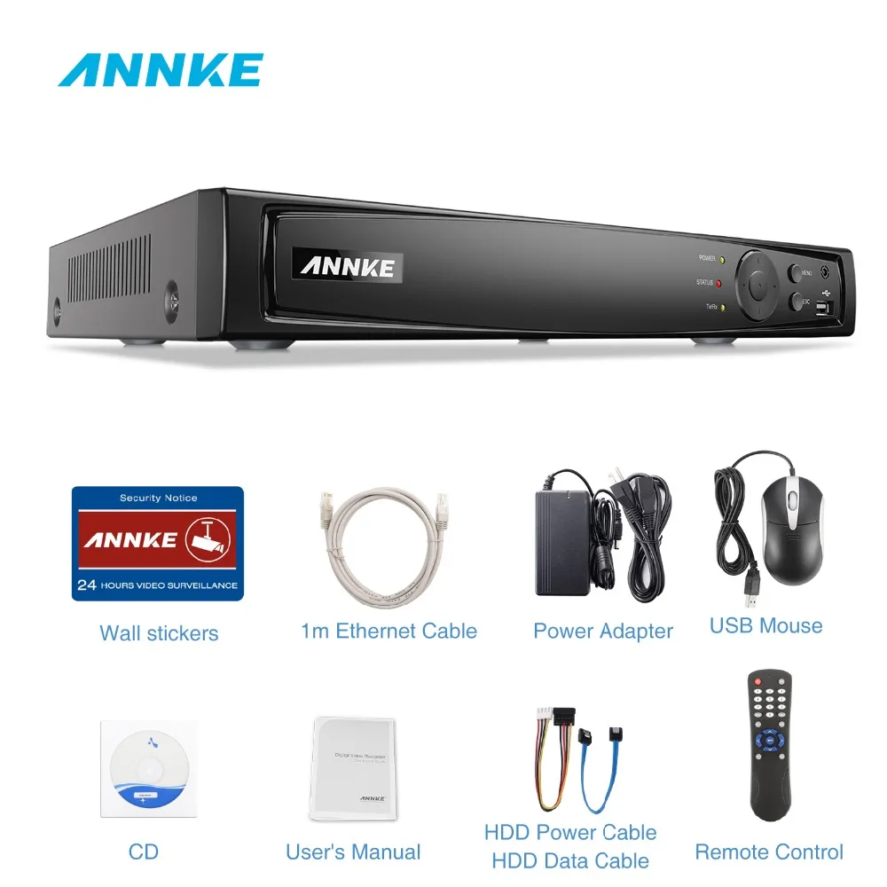 ANNKE 4CH 6MP POE сеть NVR видеорегистратор поддерживает до 4X1080 P (2MP/3MP/4MP/5MP/6MP) wifi ip камеры 6
