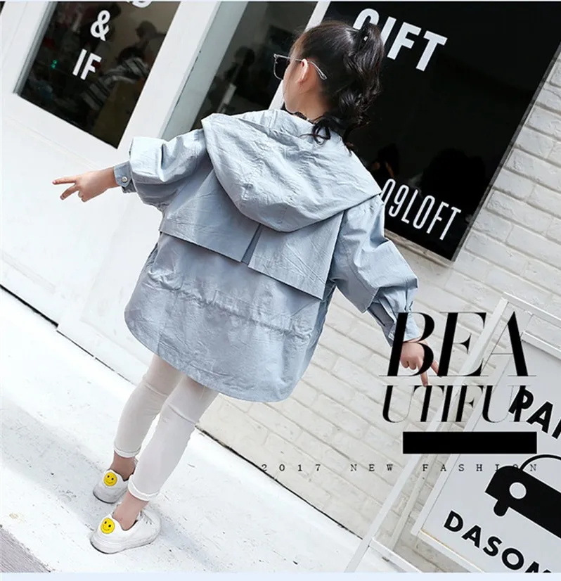 Краткое мода корейский стиль однотонный плащ пальто для девочек Повседневное милые хлопковые удобные весеннее пальто Высокое качество с длинными рукавами пальто для девочек