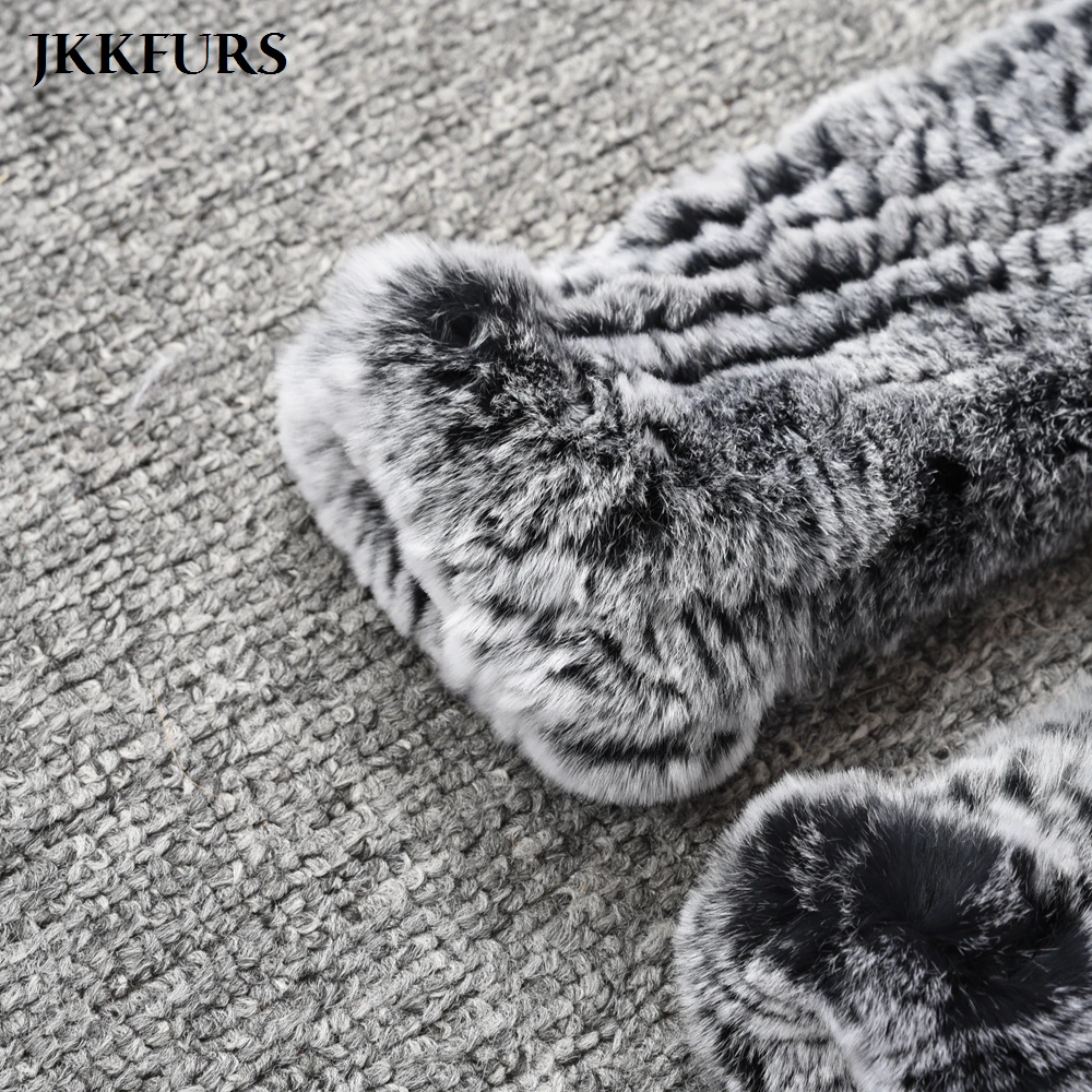 Новое поступление Для женщин реальные перчатки из кроличьего меха женские мягкие митенки зимние теплые вязаные перчатки натуральный