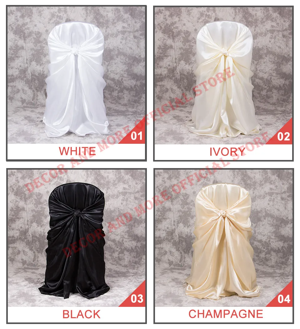 50 шт. декоративная атласная накидка на стул для свадебного банкета отеля, белая черная красная шелковая шаль, универсальные чехлы на стулья