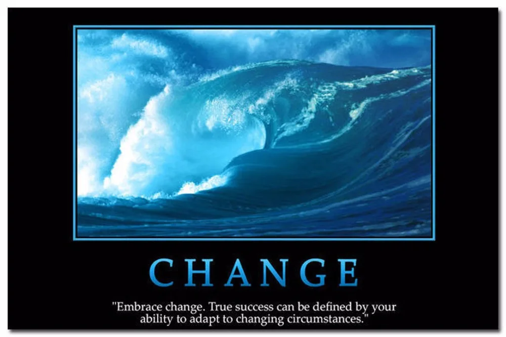 7172 CHANGE Motivational Quotes-Wall Sticker Art Poster For Home Decor Silk Canvas Painting