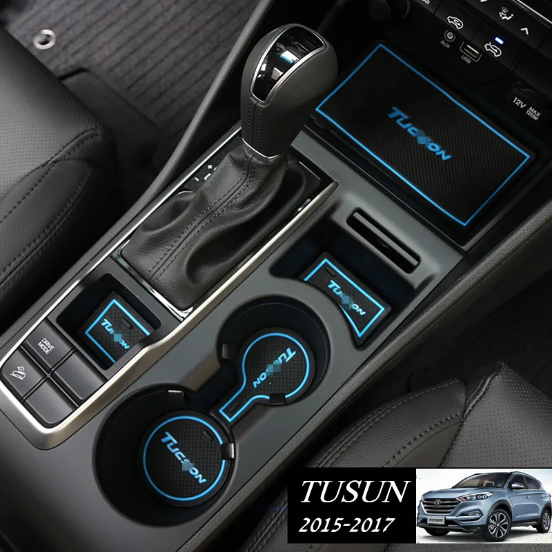 Автомобиль резиновая ворота слот площадку для tusun 2015 Нескользящие двери Groove коврики для Hyundai Tuson 2015 2016 2017