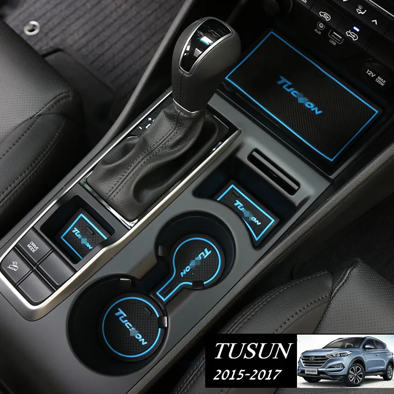 

Car Rubber Gate Slot Pad for Tusun 2015 NON-Slip Door Groove Mats for Hyundai Tuson 2015 2016 2017
