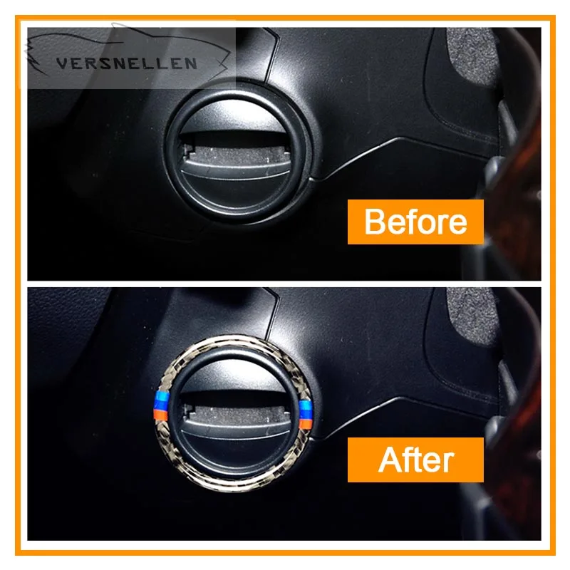 

Car Accessories Carbon Fiber Auto Engine Start Stop Ring M Stripe Trim Circle Ignition Key Ring for BMW E60 5 series 2008-2010
