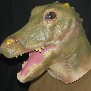 

The crocodile headgear terror Halloween mask Natural latex Halloween headgear