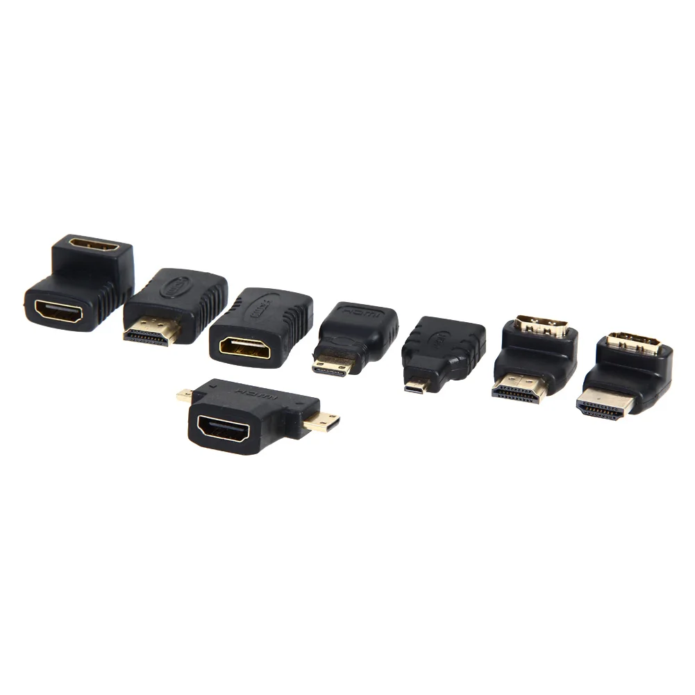 

7Pcs/Lot 1080P HDMI Connector Set HDMI Female to Mini HDMI Male Extension Adapter Converter for HDTV Camera MP4 MP5