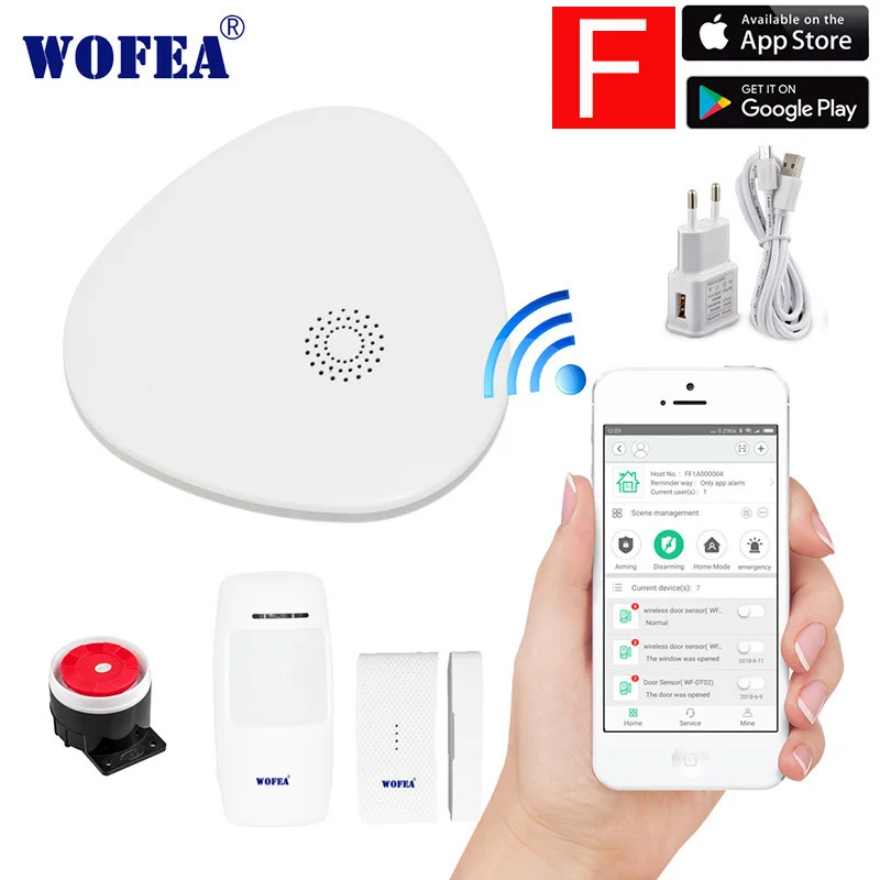 V10 kits F Wofea wifi RF Gataway домашняя система охранной сигнализации DIY KIT IOS и Android смартфон приложение smart host V10 - Цвет: V10 kits F