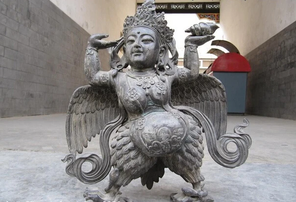 

fast shipping USPS to USA S0893 Tibet Folk Fane 100% pure bronze Tantrism Garuda Bird VaJra Buddha Statue