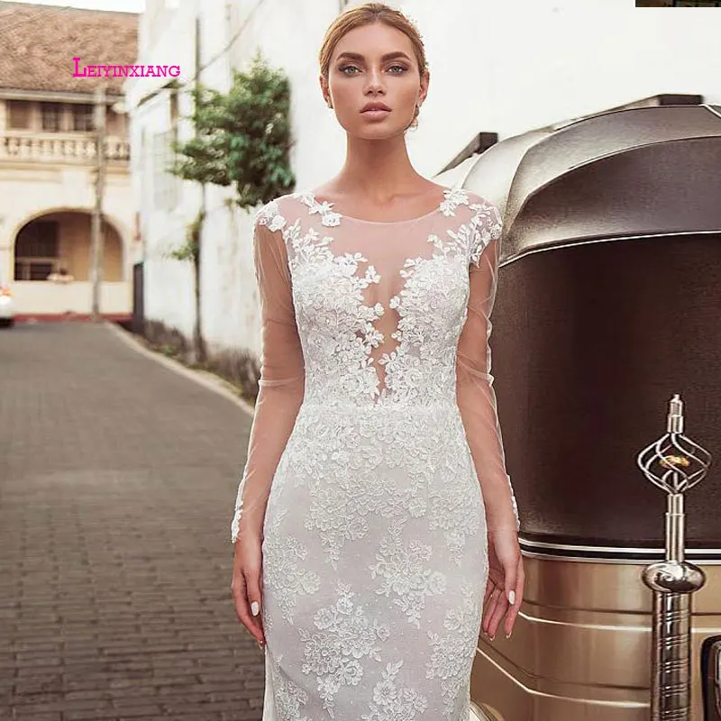 LEIYINXIANG Новое поступление популярное свадебное платье невесты Vestido De Noiva Sereia халат