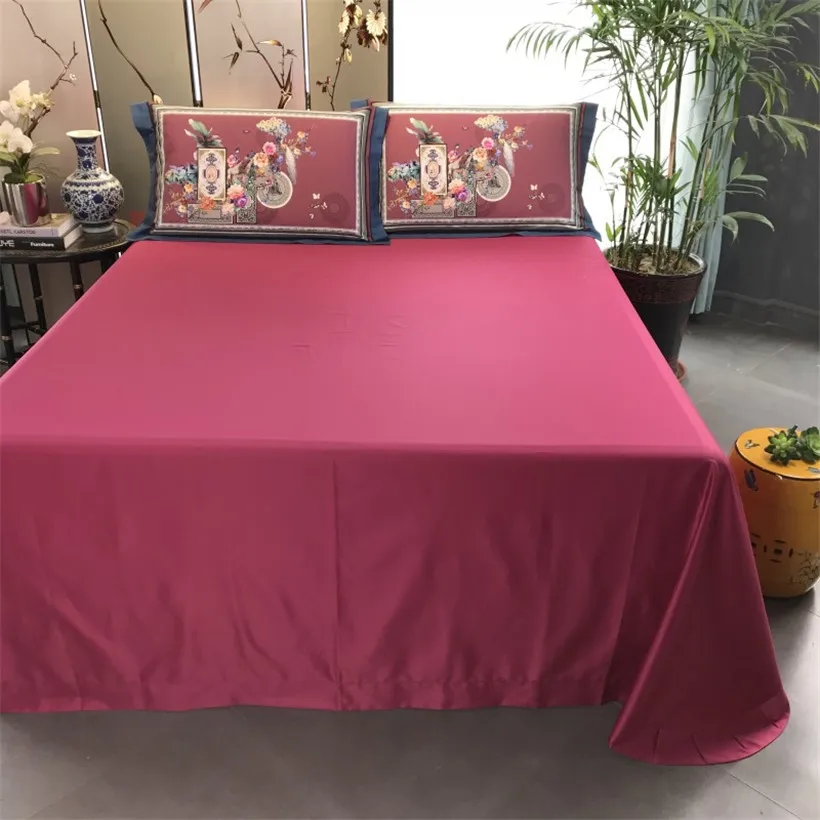 Top Chinese Wind Animal Egyptian Cotton Royal Gongsatin Craft Extra Large Bedding, Down Quilt, Bed Sheet, Pillow Cover, 4pcs 2