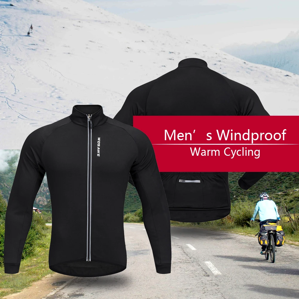 WOSAWE Mens мужские велосипедные JerseyWindproof водонепроницаемые теплые флисовые зимние MTB велосипедные куртки для верховой езды, отражающиеся куртки уличные спортивные пальто