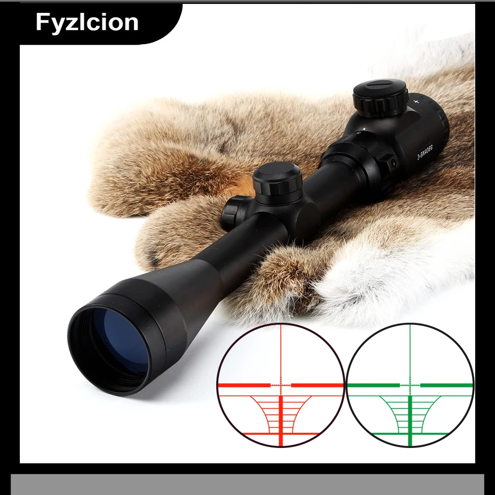 

3-9X40E Rangefinder Reticle Red Green Illuminated RifleScope Hunting Crossbow Rifle Scope For .177 .22 Caliber Airguns