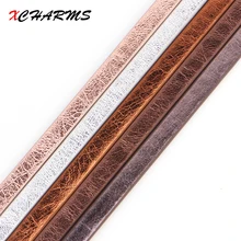 XCHARMS 5MM Flat PU Leather Cord Matt Surface Rope Jewelry Findings Accessories Fashion Jewelry Making Materials for Bracelets