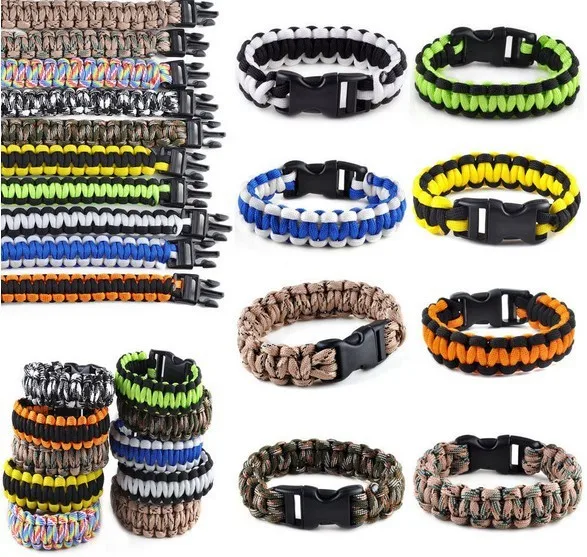 1PC Retail Cobra PARACORD BRACELETS KIT Military Emergency Survival Bracelet Men Charm Bracelets
