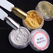 BORN PRETTY Золото Серебро зеркало Порошковая голографическая пудра 1 г блеск для ногтей пыль Блестки для нейл Арта(искусство украшения ногтей) хром зеркальные пигменты