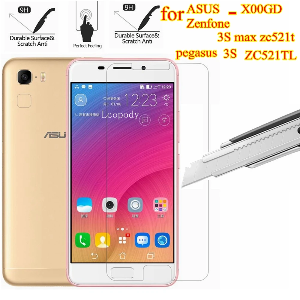 

Pelicula de vidro screen protector tempered glass FOR ASUS Zenfone pegasus 3S max zc521tl x00gd zc 521 tl 521tl glas film case