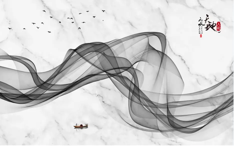 

Modern minimalistic abstract lines jazz white marble mural wall mural 3d wallpaper 3d wall papers for tv backdrop