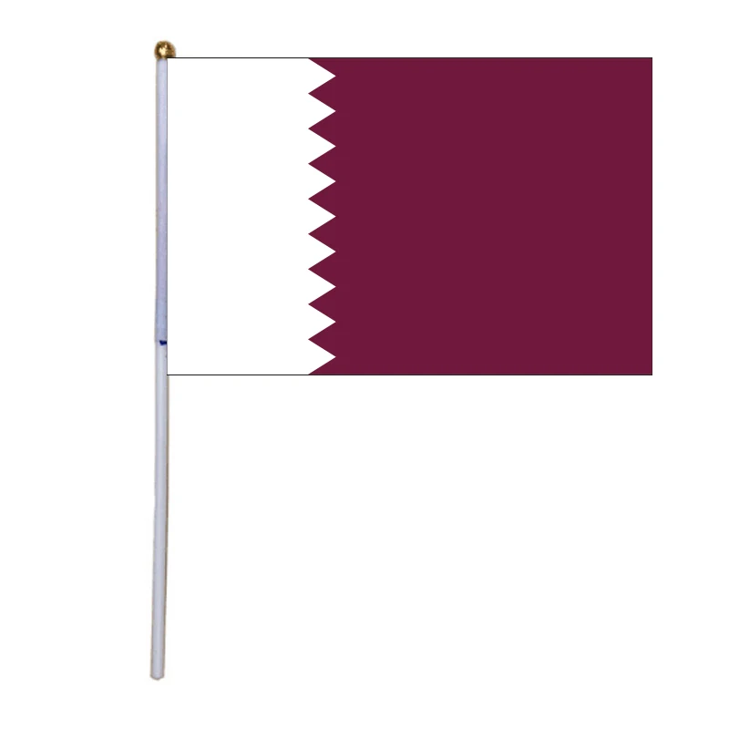 free shipping xvggdg 100pcs 14 * 21cm Qatar hand flag
